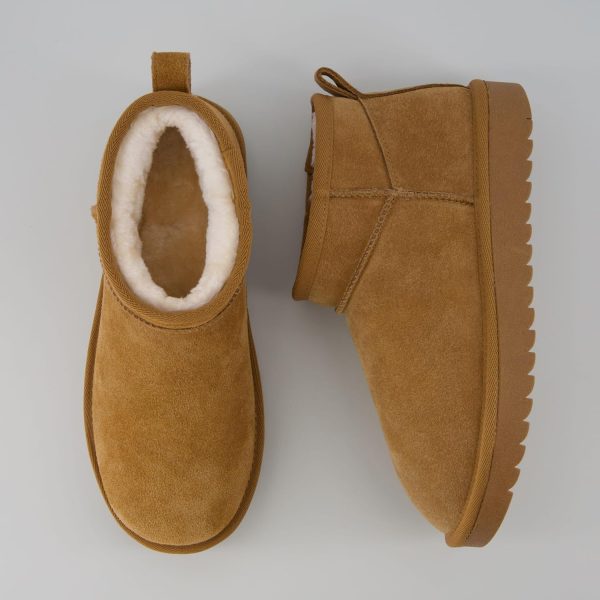CUSHIONAIRE Women's Hip 2 Genuine Suede Ankle Snow Boots - Pull-On with Cozy Faux Shearling Lining, +Memory Foam - Image 9