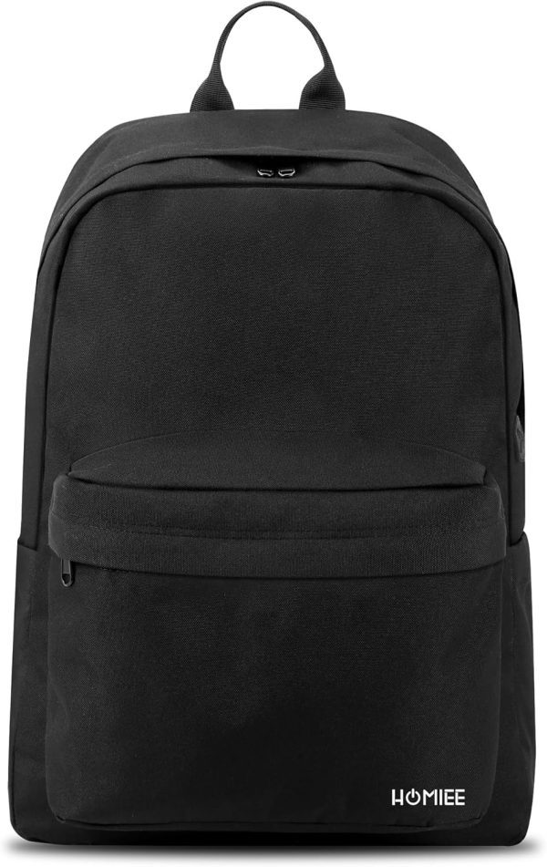 HOMIEE Backpack for College, Work, Travel, Durable Water-Resistant Pack W/ 17.3" Laptop Sleeve, Lightweight Bookbag Large Computer Bag with 2 Compartments