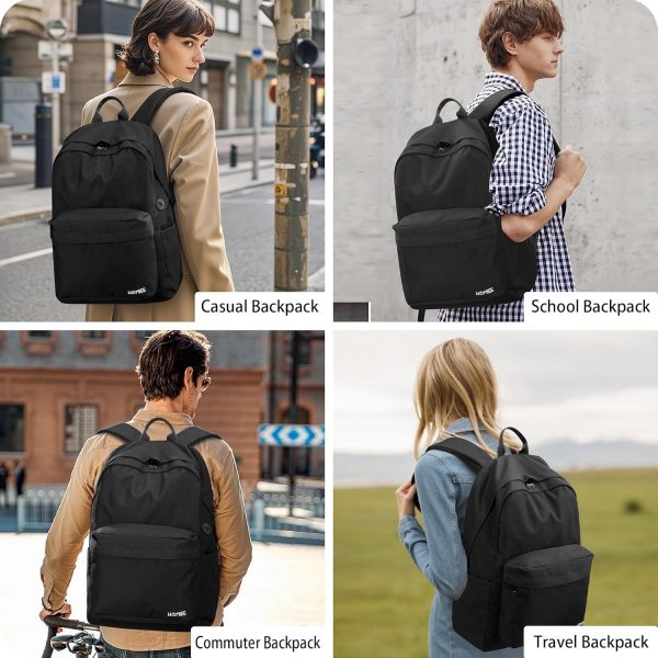 HOMIEE Backpack for College, Work, Travel, Durable Water-Resistant Pack W/ 17.3" Laptop Sleeve, Lightweight Bookbag Large Computer Bag with 2 Compartments - Image 2