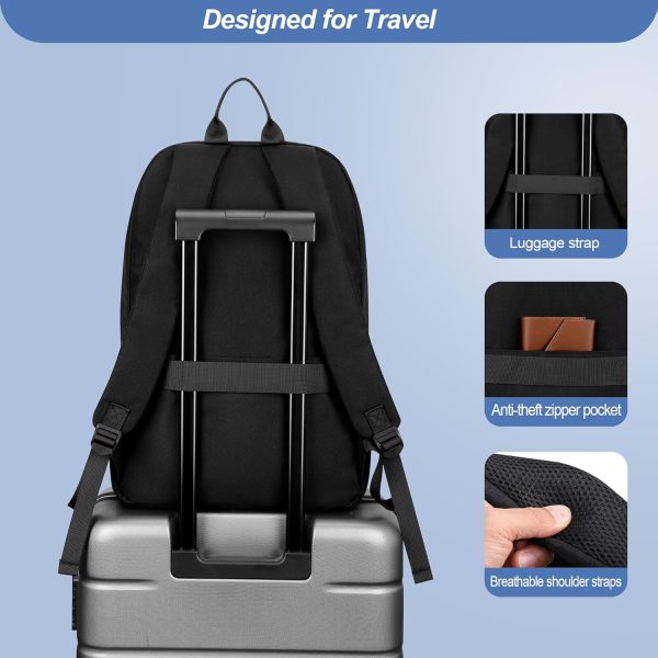 HOMIEE Backpack for College, Work, Travel, Durable Water-Resistant Pack W/ 17.3" Laptop Sleeve, Lightweight Bookbag Large Computer Bag with 2 Compartments - Image 6