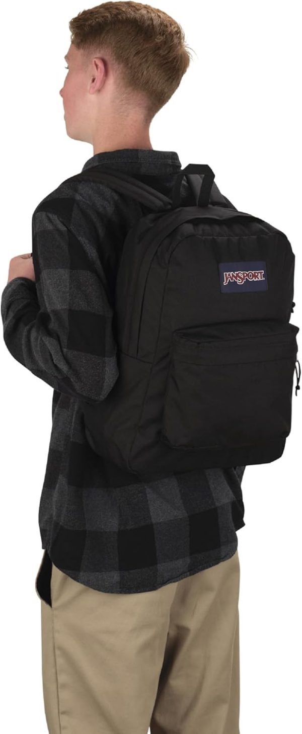 JanSport SuperBreak One Backpacks - Durable, Lightweight Bookbag with 1 Main Compartment, Front Utility Pocket with Built-in Organizer - Premium Backpack, Black - Image 5