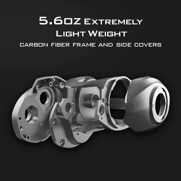 KastKing Zephyr Bait Finesse Baitcasting Reel, Carbon Fiber Fishing Reel - Drag Clicker Version, 7.2:1 Gear Ratio Fishing Reel - 5.6oz Lightweight Bait Finesse System Freshwater Saltwater Casting Reel - Image 3