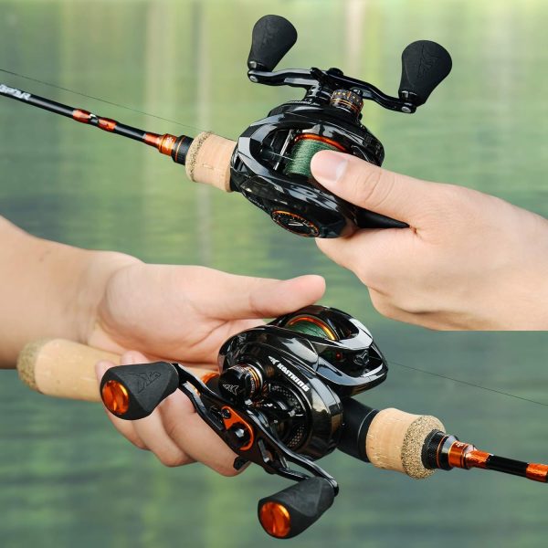 KastKing Zephyr Bait Finesse Baitcasting Reel, Carbon Fiber Fishing Reel - Drag Clicker Version, 7.2:1 Gear Ratio Fishing Reel - 5.6oz Lightweight Bait Finesse System Freshwater Saltwater Casting Reel - Image 8
