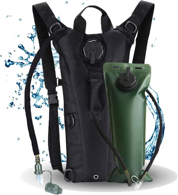 Water Backpack for Hiking Black Water Hydration Backpack with 3L Water Bladder Lightweight Waterproof Water Bag Backpack Tactical Water Backpack for Cycling Hiking