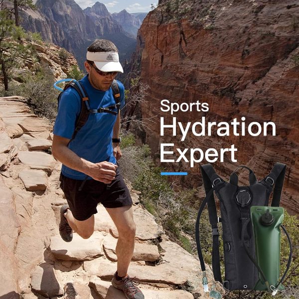 Water Backpack for Hiking Black Water Hydration Backpack with 3L Water Bladder Lightweight Waterproof Water Bag Backpack Tactical Water Backpack for Cycling Hiking - Image 2